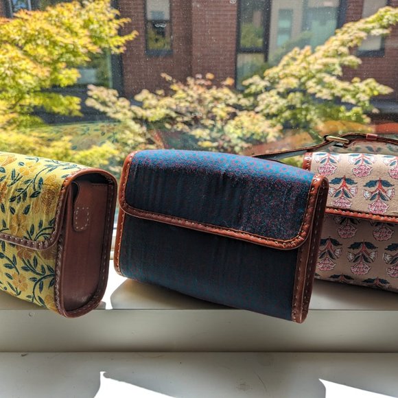 Handcrafted leather and cotton shoulder bag, vintage and summery! NEW item - Picture 2 of 4